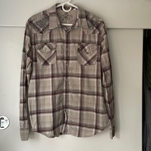 Guc guess pearl snap shirt